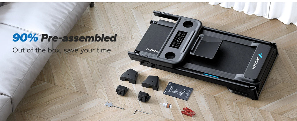 MERACH Foldable Treadmill T12 Incline 0.8-12km/H Walking Pad Save Space LED Display APP Heart Rate Monitoring 16.5" Wider Belt