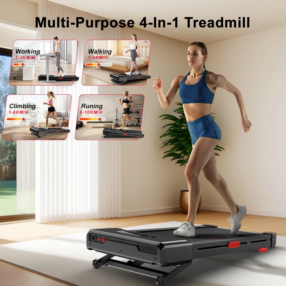 Walking Pad Treadmill for Home 9%Incline Under Desk Treadmill 3.0HP Quiet Motor Walking Running Machine with LCD Displa