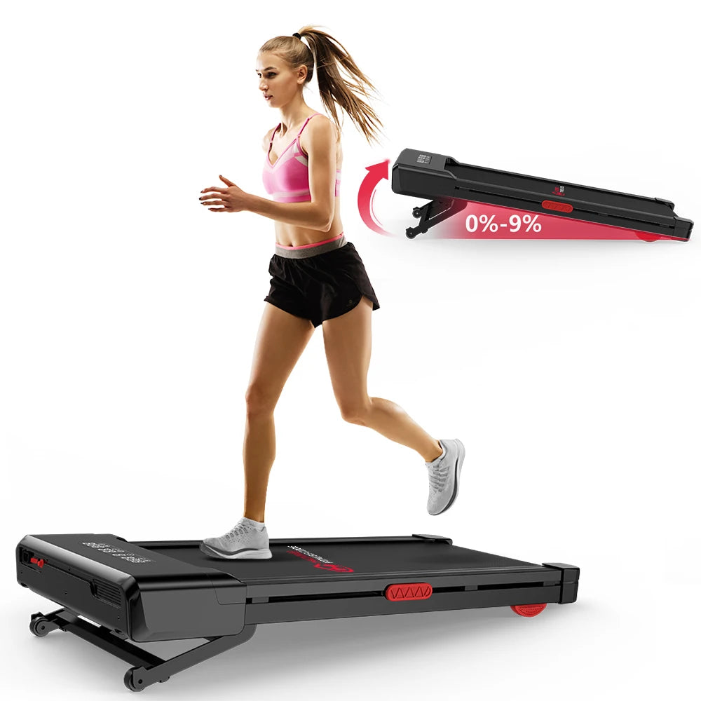 Walking Pad Treadmill for Home 9%Incline Under Desk Treadmill 3.0HP Quiet Motor Walking Running Machine with LCD Displa