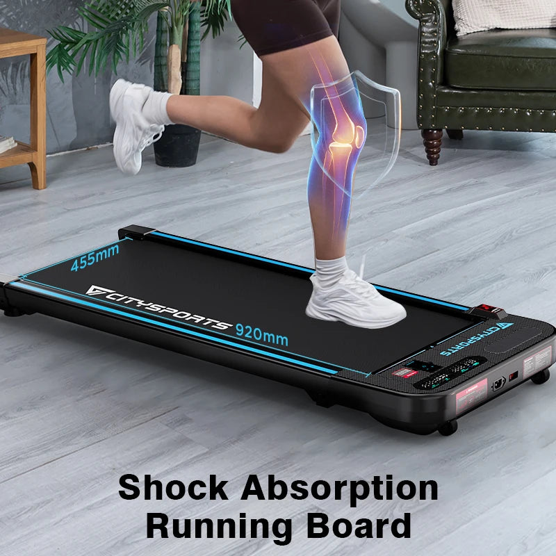 CITYSPORTS PRO Treadmill, Walking Pad with Remote Control & LED Display, Under Desk Treadmill, Easy to Move, Bluetooth Speaker