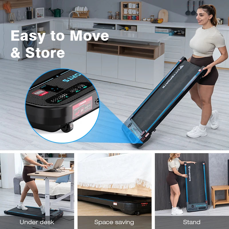 CITYSPORTS PRO Treadmill, Walking Pad with Remote Control & LED Display, Under Desk Treadmill, Easy to Move, Bluetooth Speaker