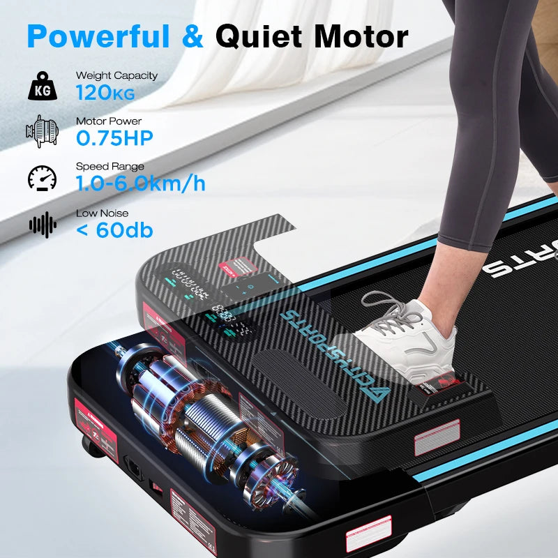 CITYSPORTS PRO Treadmill, Walking Pad with Remote Control & LED Display, Under Desk Treadmill, Easy to Move, Bluetooth Speaker