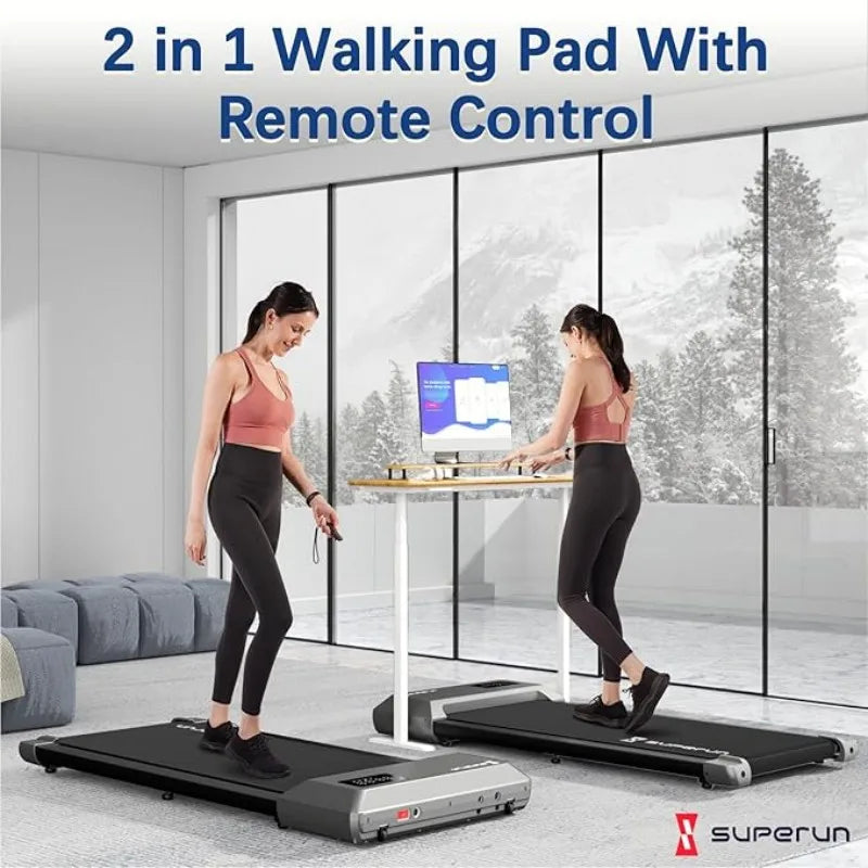 2-in-1 Portable Walking Pad Treadmill for Home & Office Use